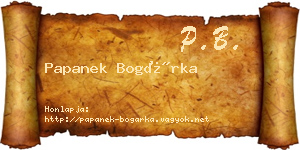 Papanek Bogárka névjegykártya